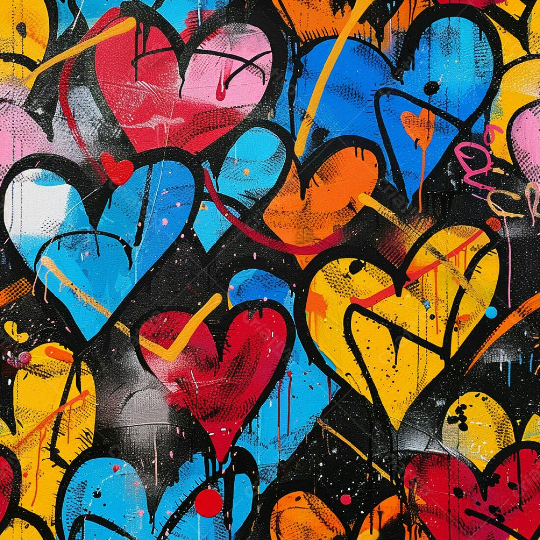 Textura corações coloridos para fundo vibrante