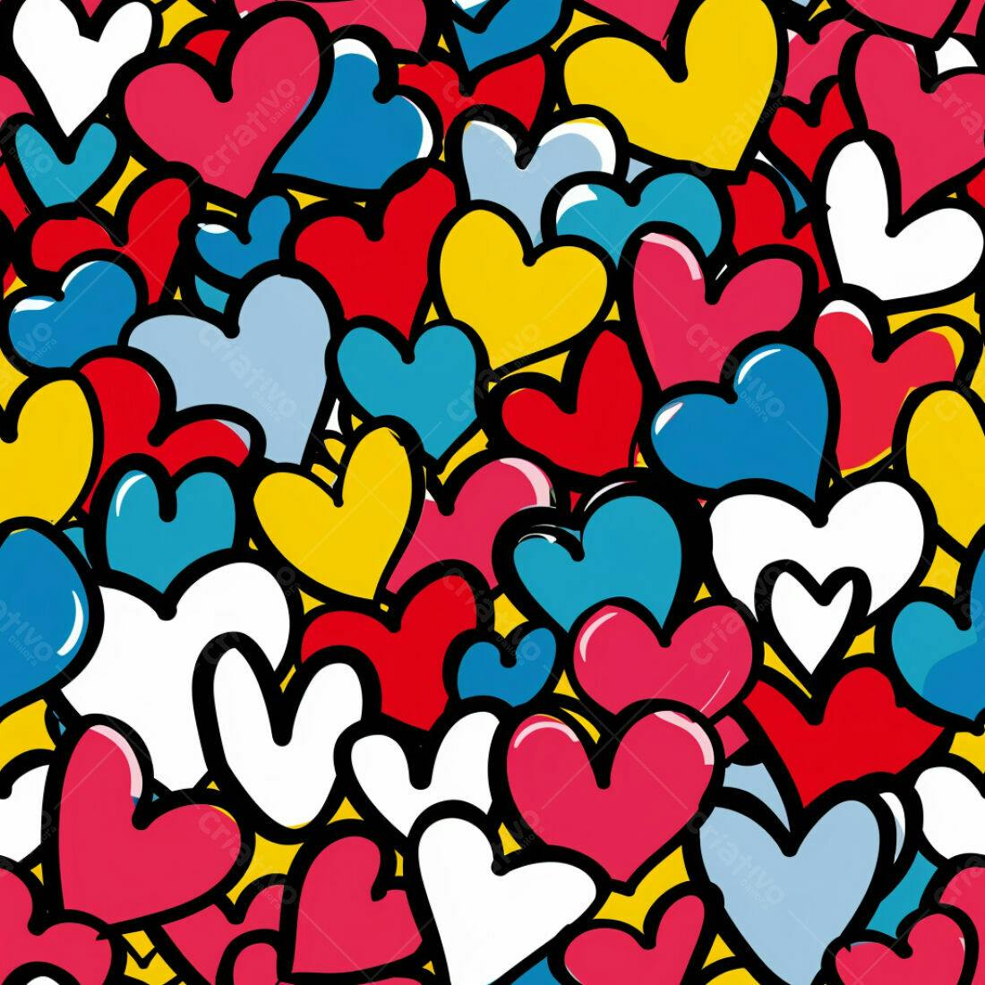 Textura Corações Coloridos para Fundo