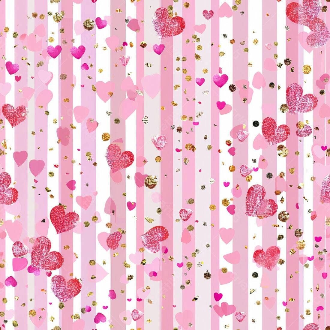 Textura corações rosa e dourado para fundo romântico