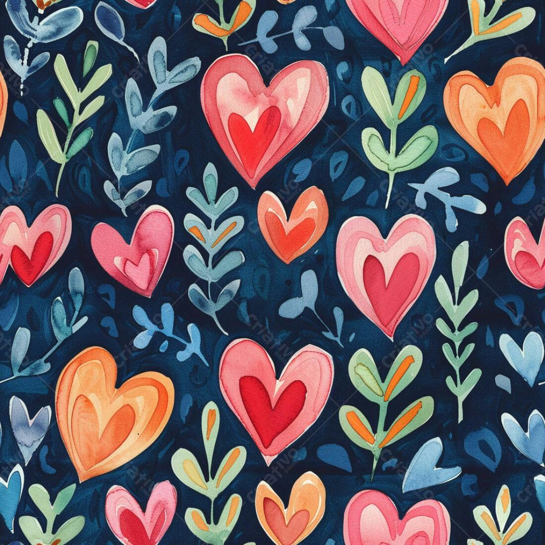 Textura corações florais para papel de parede