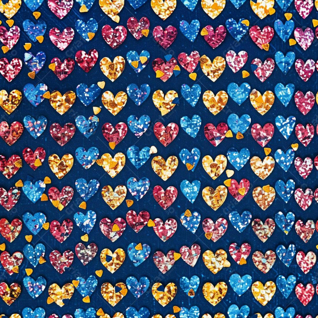 Textura corações coloridos para fundo romântico