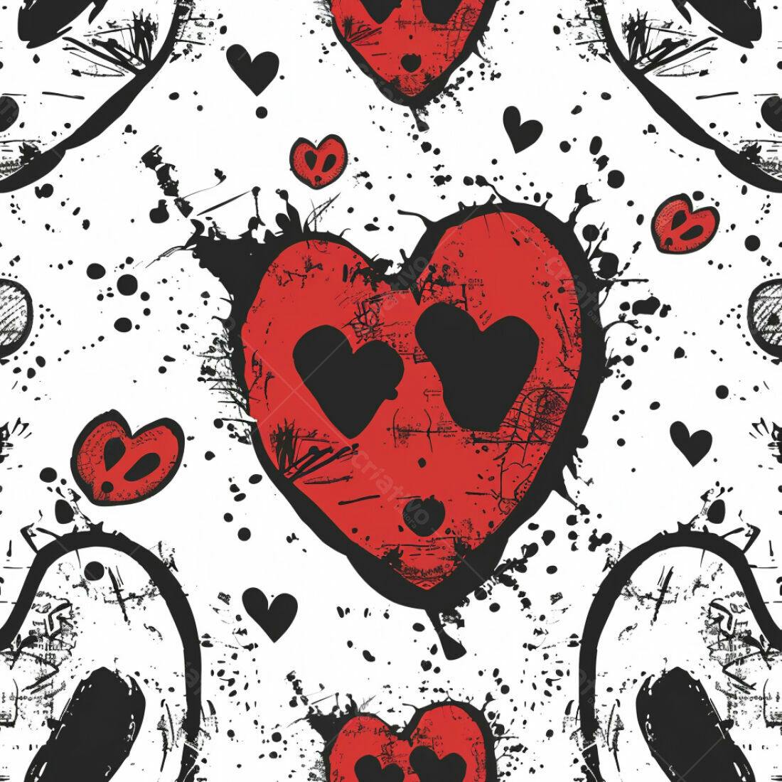 Textura corações vermelhos grunge para fundo
