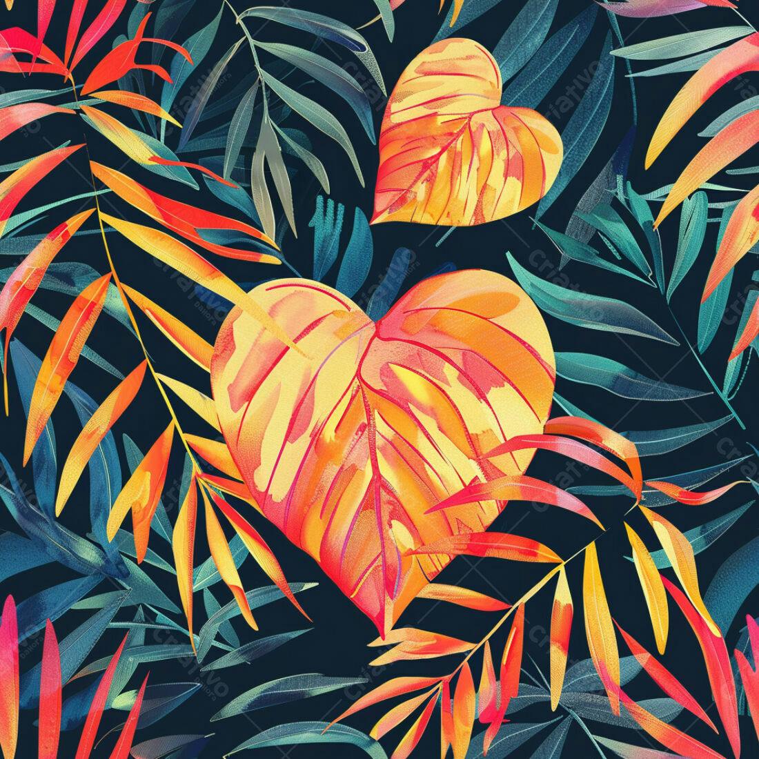 Textura Folhagem Tropical para Fundo