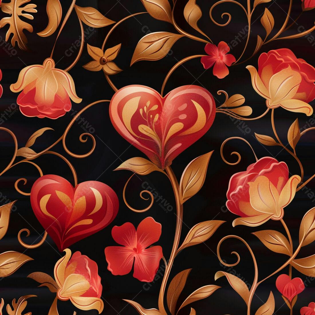 Textura Floral Romântica para Papel de Parede
