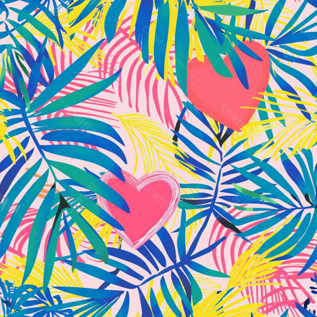 Textura Folhas Tropicais Coloridas para Fundo