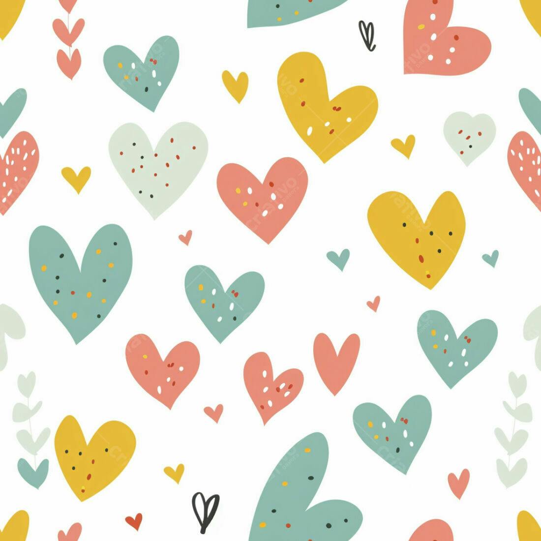 Textura corações coloridos para papel de parede