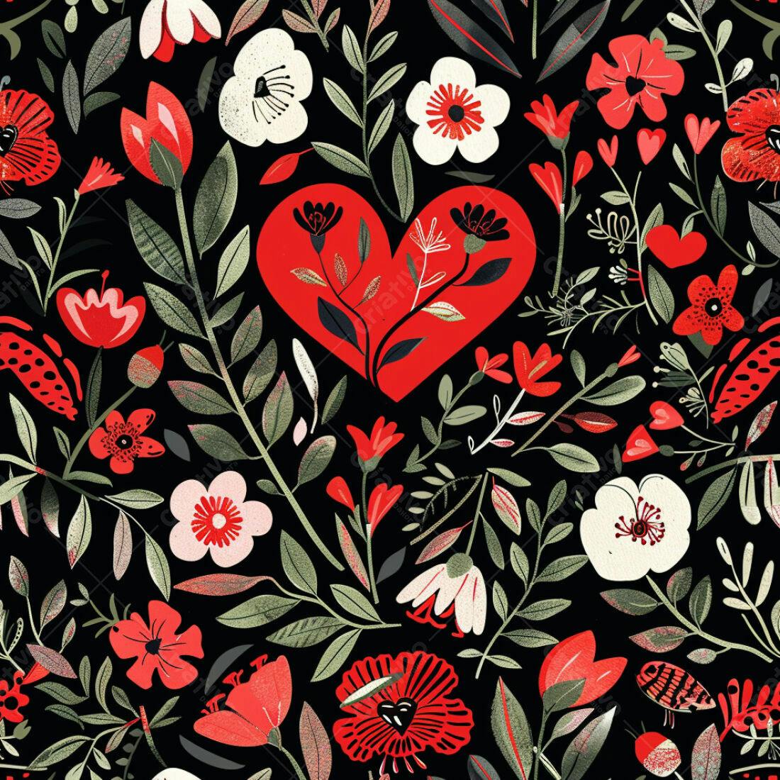 Textura Floral Romântica para Fundo
