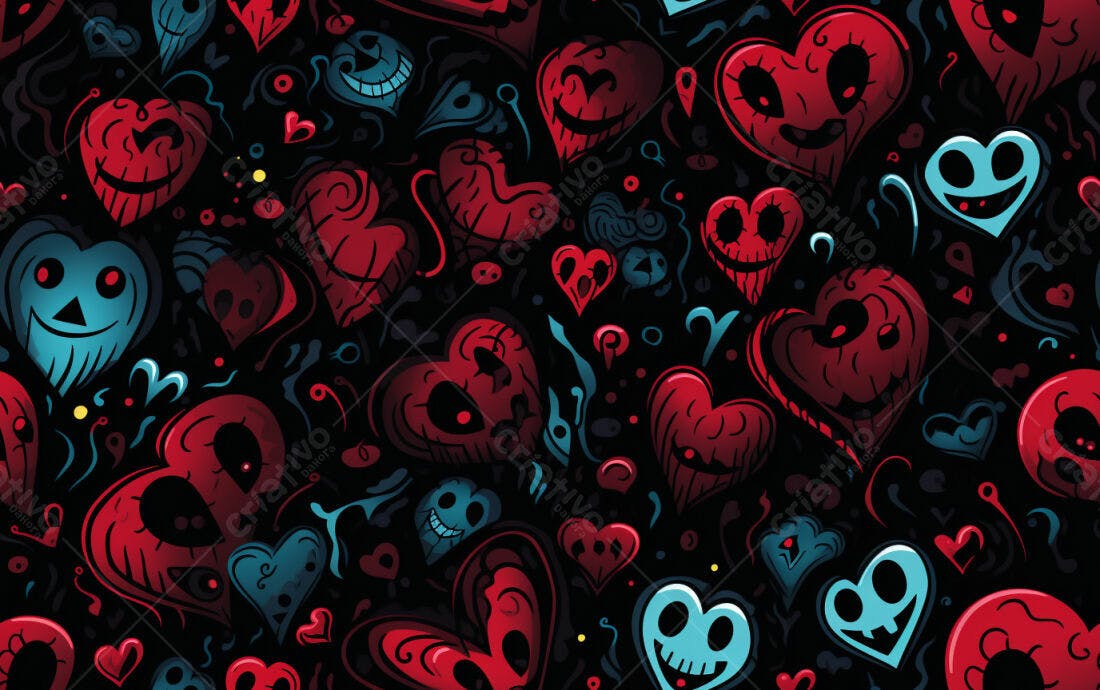 Textura corações escuros para fundo sombrio