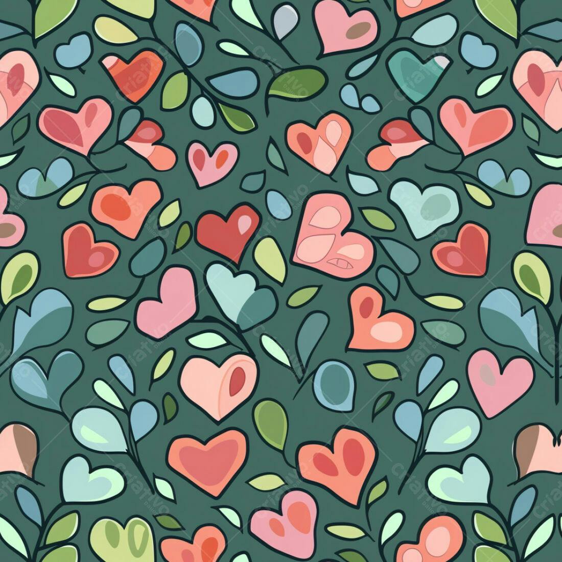 Textura floral corações coloridos para fundo