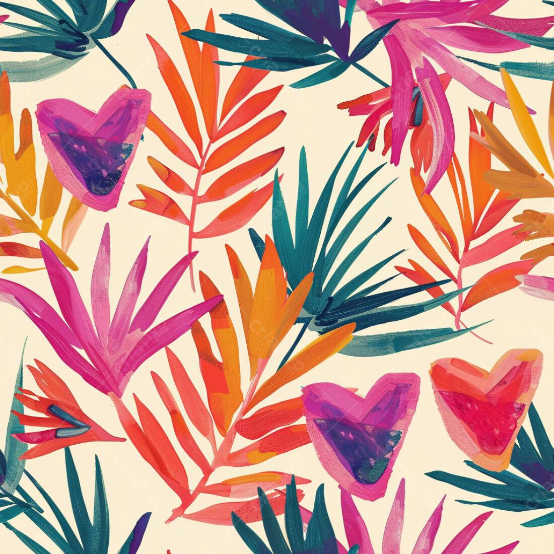 Textura Folhagem Tropical para Papel de Parede