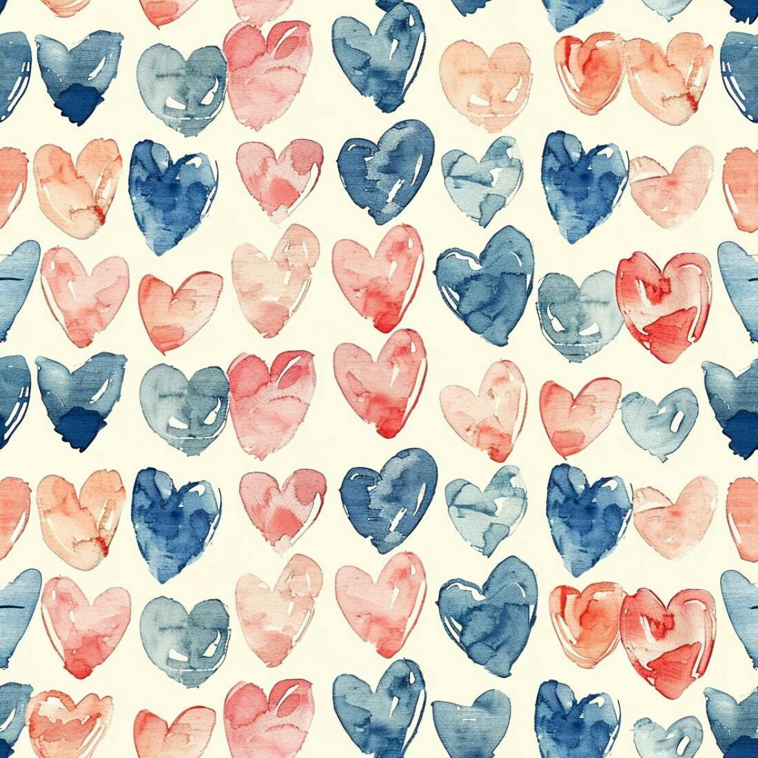 Textura corações aquarela para papel de parede