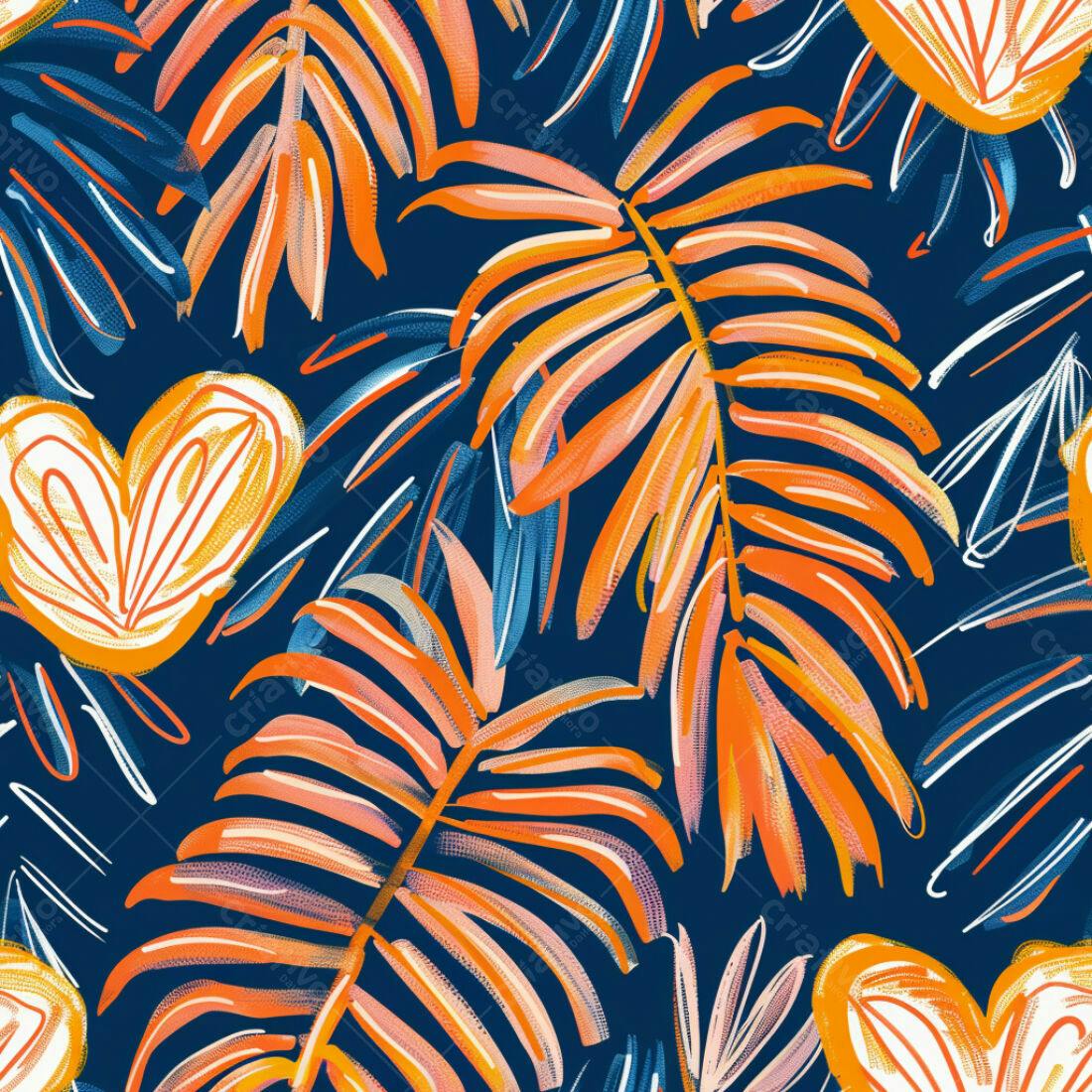 Textura Folhas Tropicais para Papel de Parede