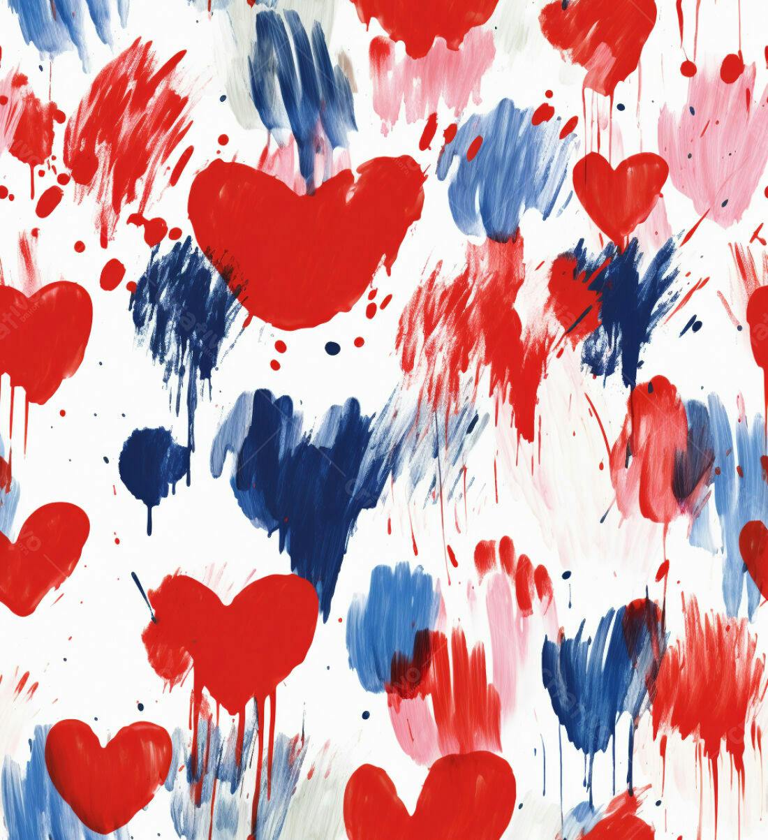 Textura Abstrata corações vermelho azul para fundo