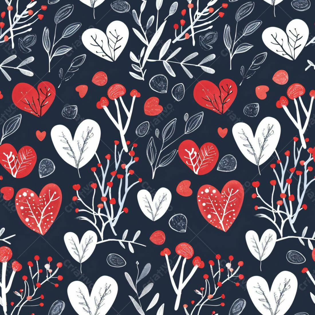 Textura floral romântica vermelho e branco para fundo