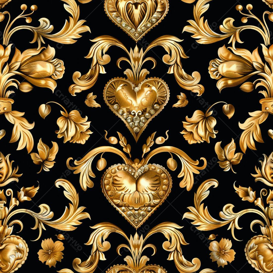 Textura Ouro Barroco para Papel de Parede