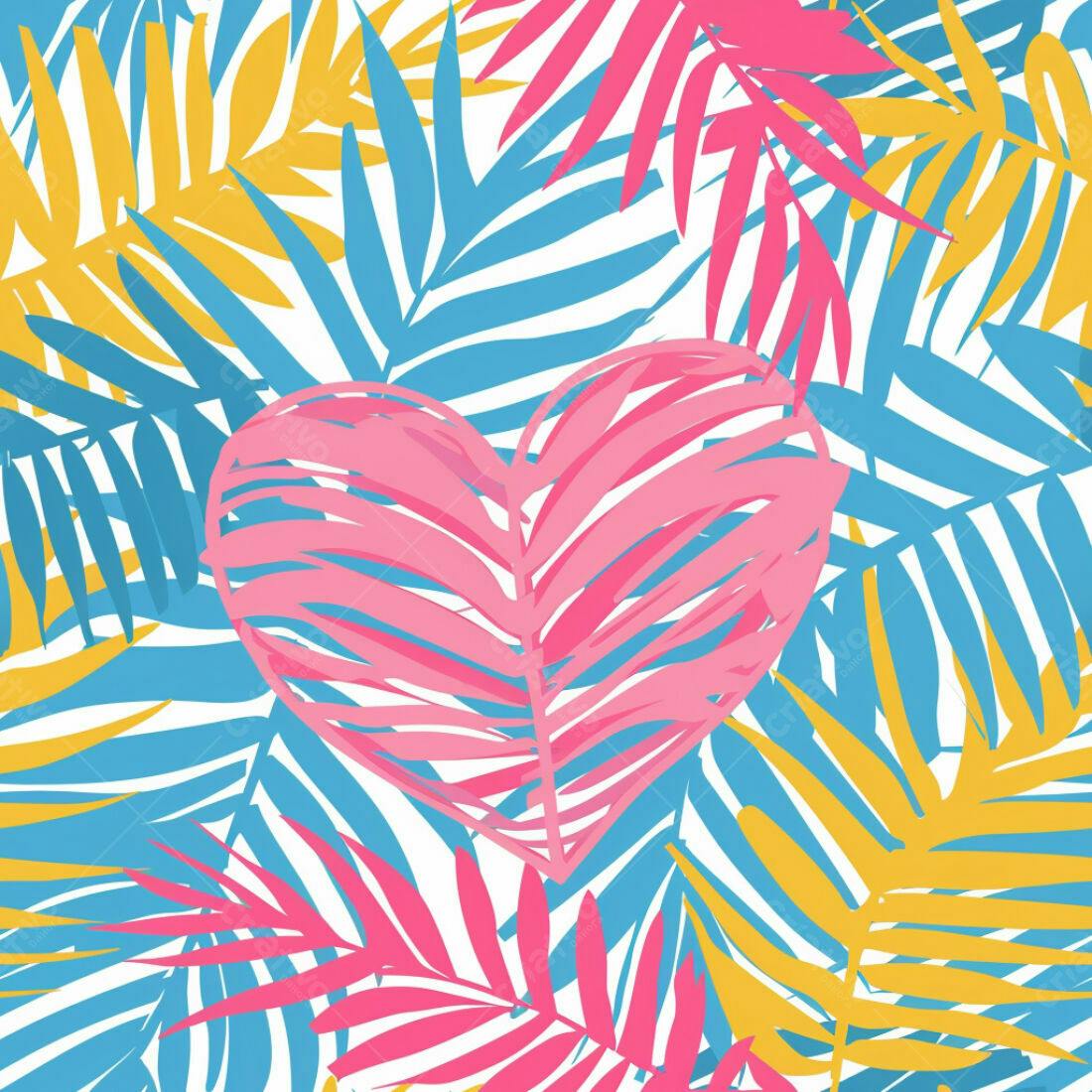 Textura Folhas Tropicais Coloridas para Fundo