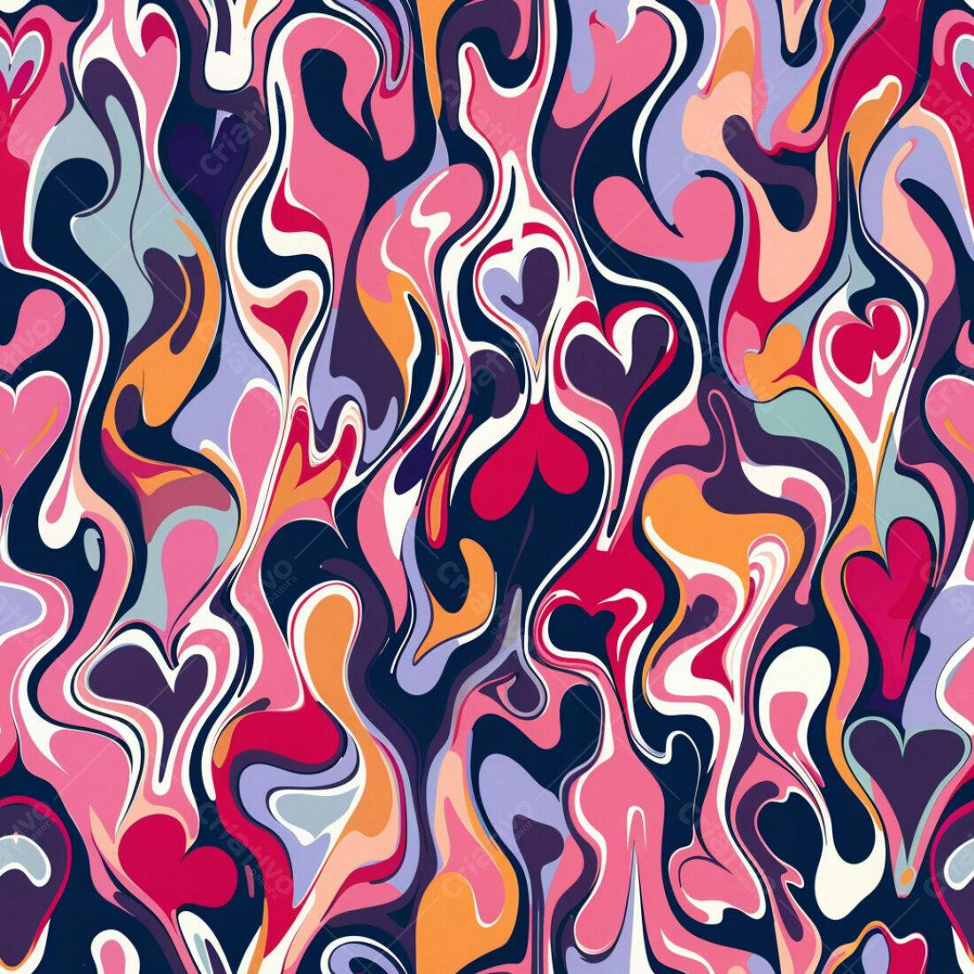 Textura Abstrata com Corações para Fundo