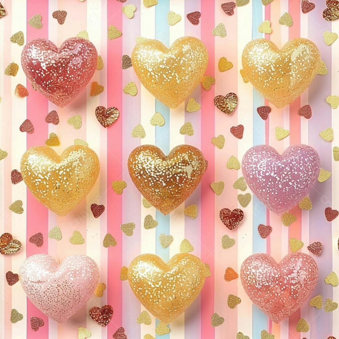 Textura corações glitter para fundo romântico