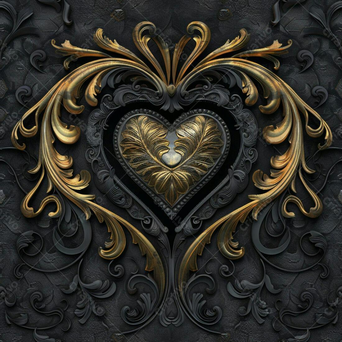 Textura Metal Ouro e Preto para Fundo