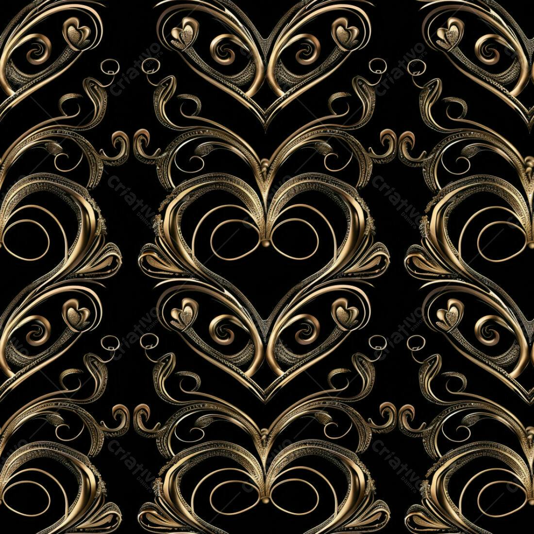 Textura Damasco Dourado para Papel de Parede