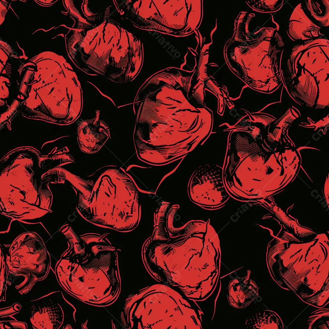 Textura Coração Vermelho para Fundo Gótico