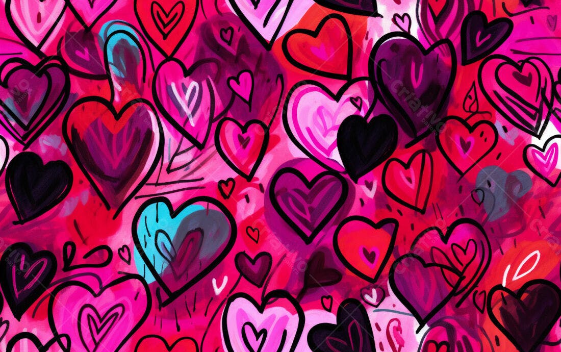 Textura corações coloridos para fundo romântico