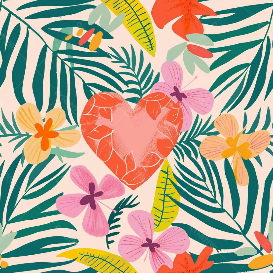 Textura floral tropical para fundo