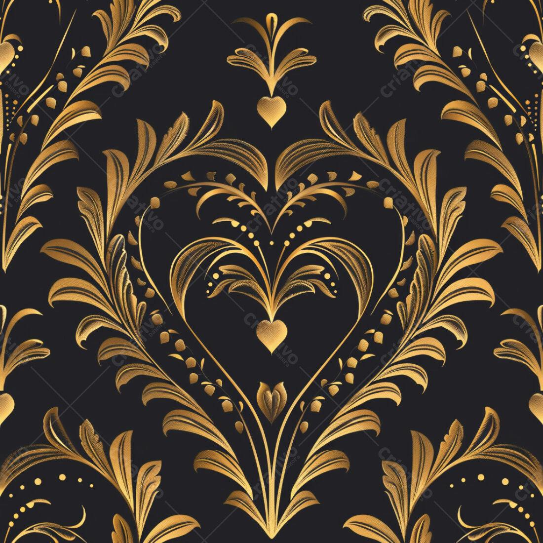 Textura floral dourada para papel de parede