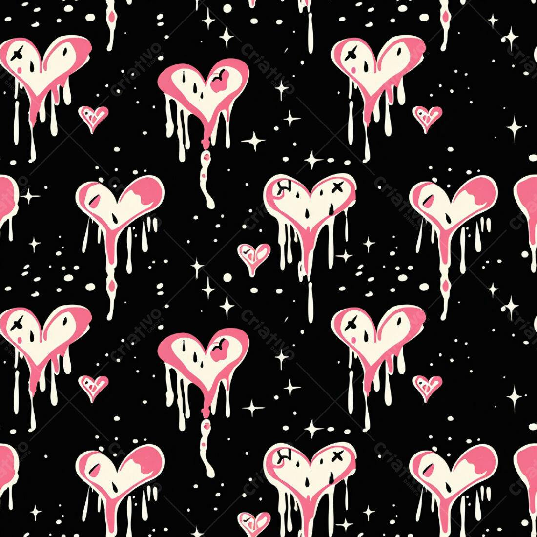 Textura corações derretidos rosa e branco para fundo