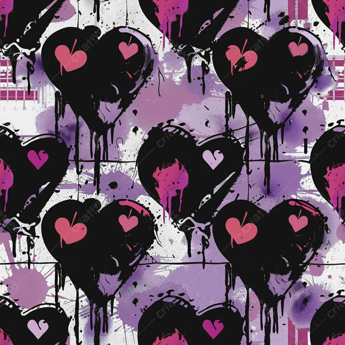 Textura corações grunge para papel de parede