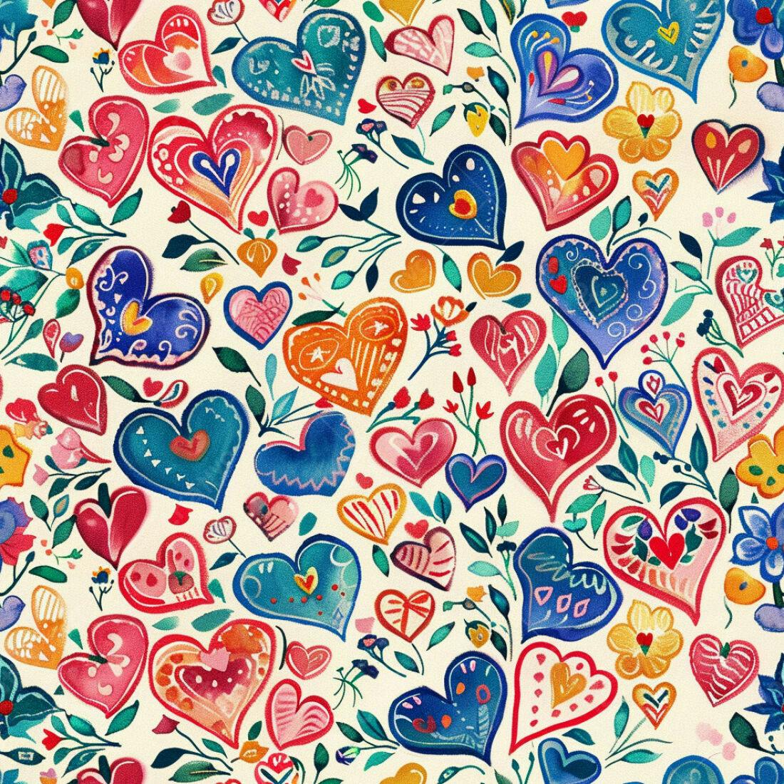 Textura corações coloridos para papel de parede