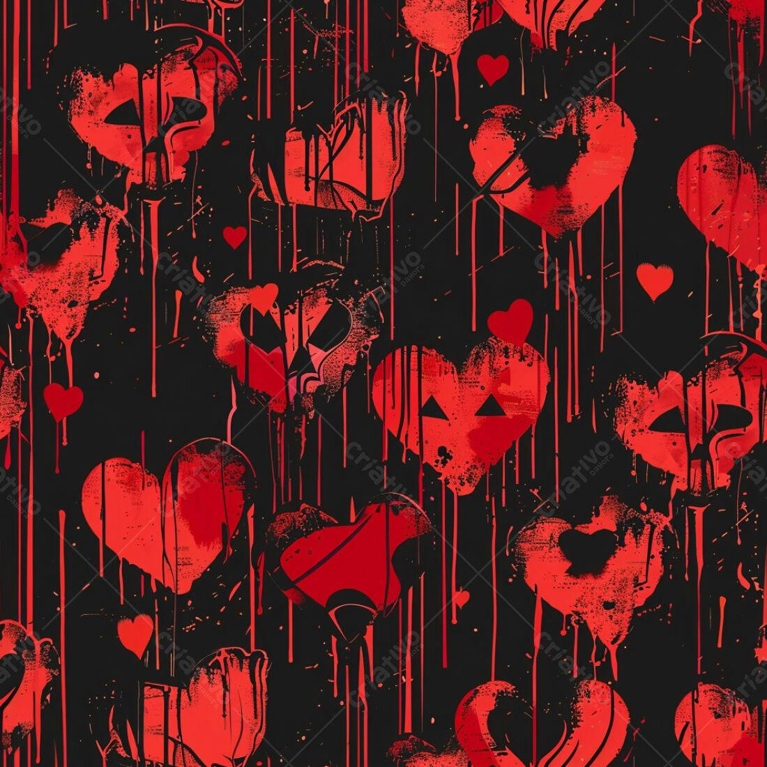 Textura corações vermelhos grunge para fundo