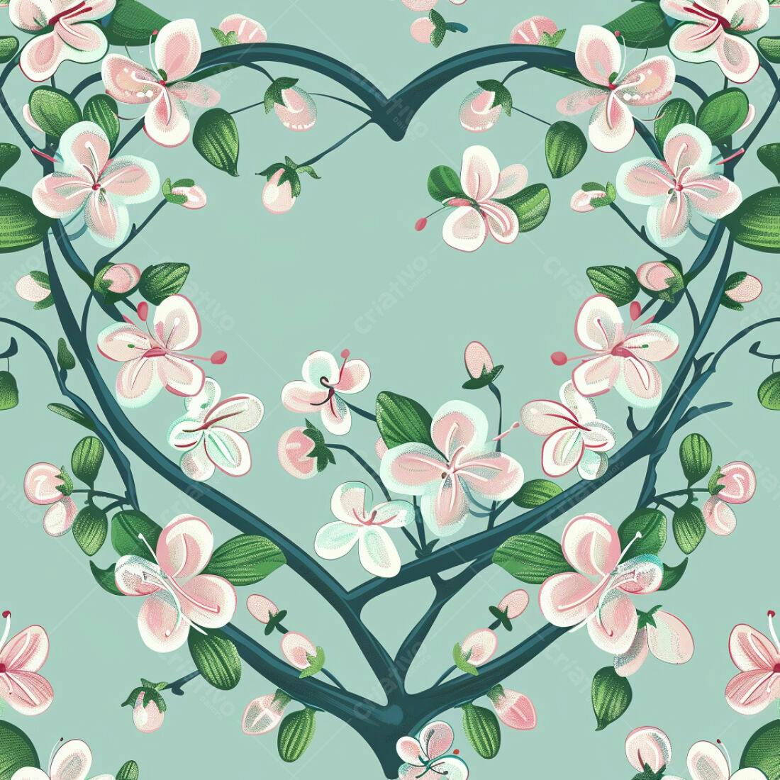 Textura floral romântica para papel de parede