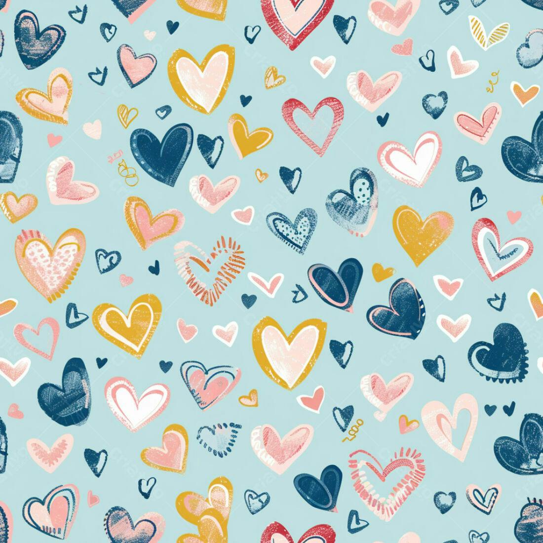 Textura corações coloridos para papel de parede