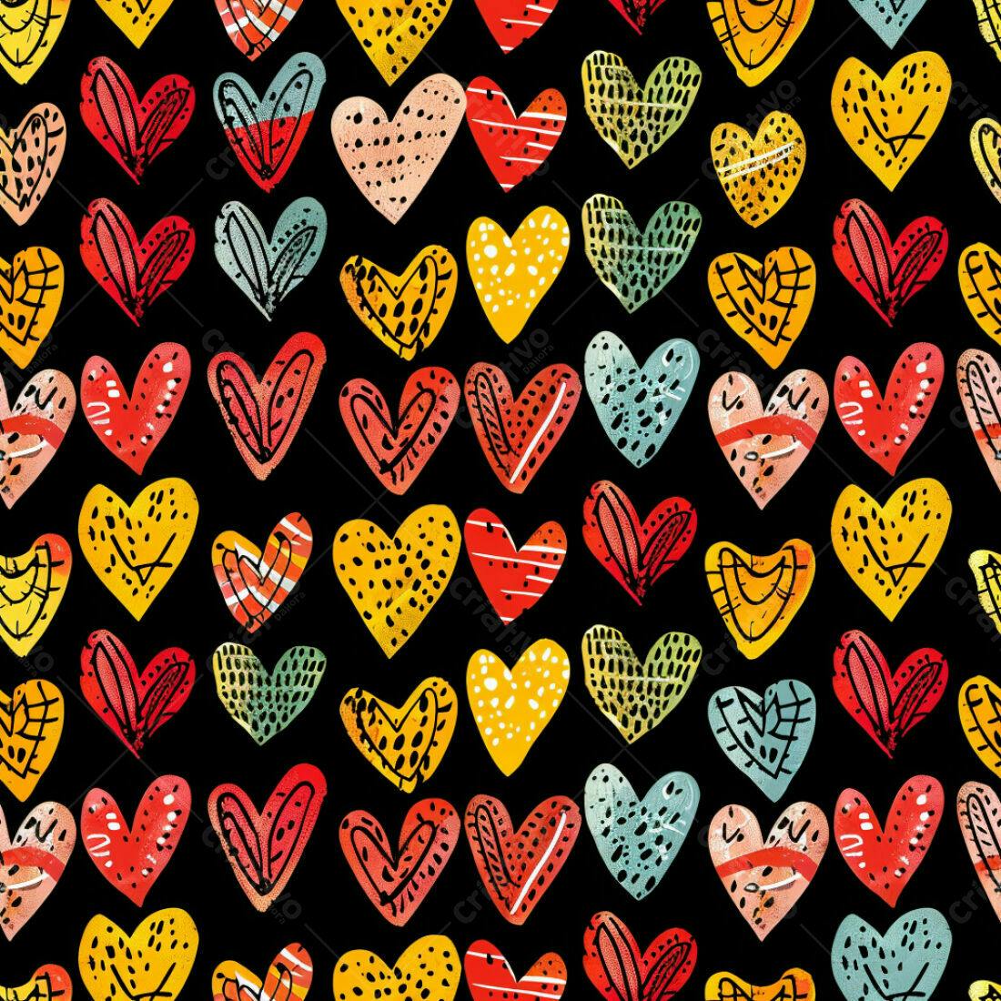 Textura corações coloridos para fundo