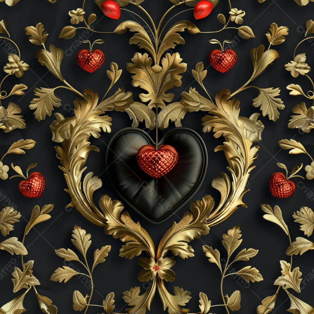 Textura Ouro e Vermelho para Papel de Parede
