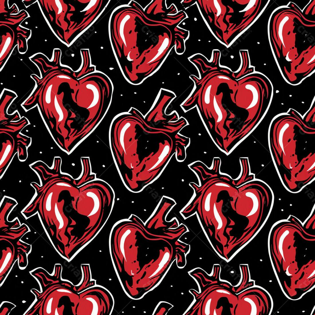 Textura coração vermelho para fundo dark