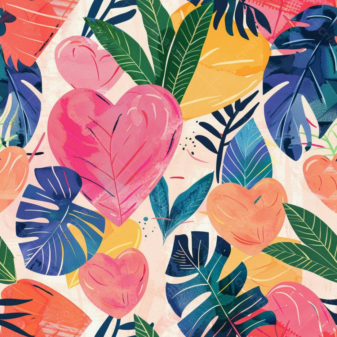 Textura floral tropical colorida para fundo