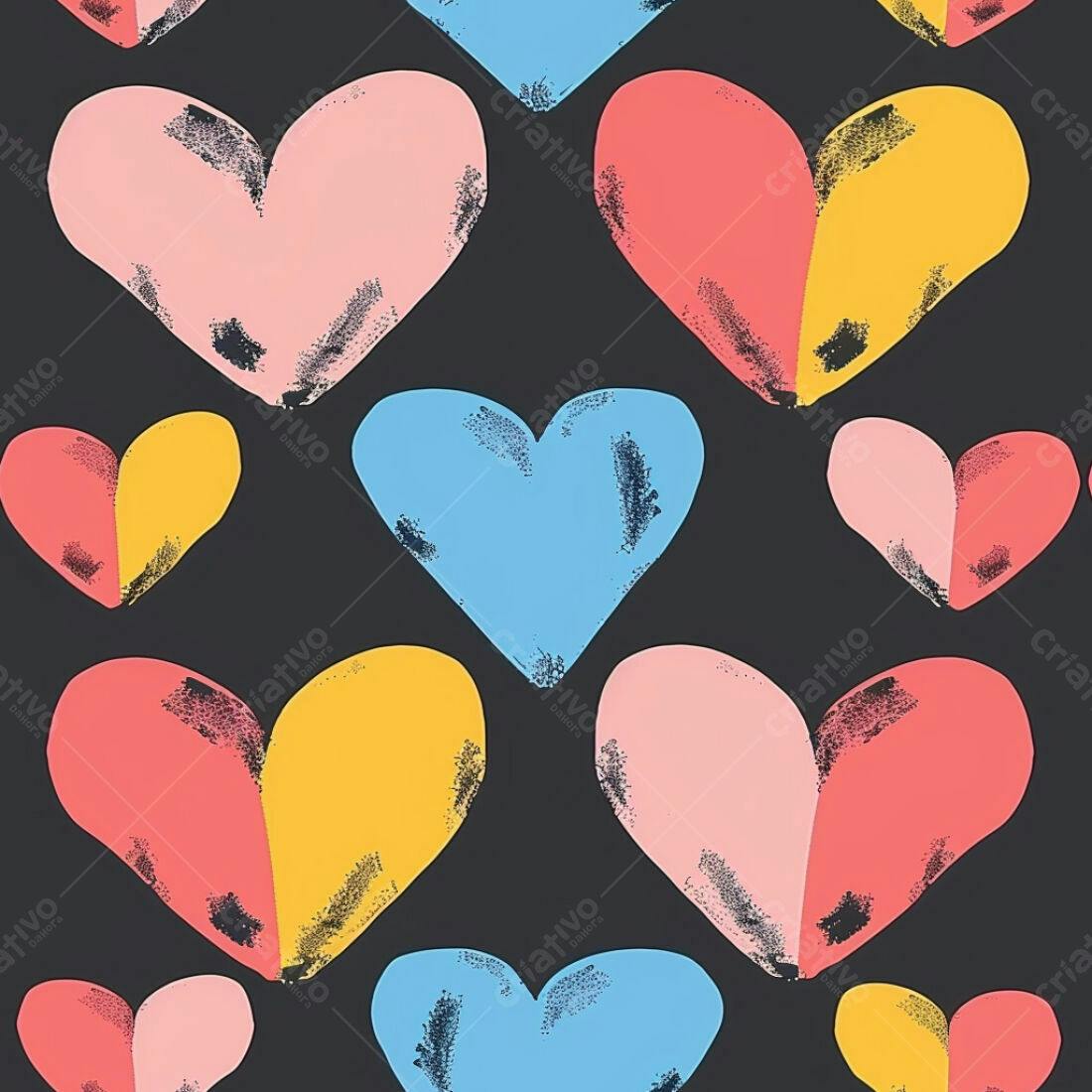Textura corações coloridos para fundo