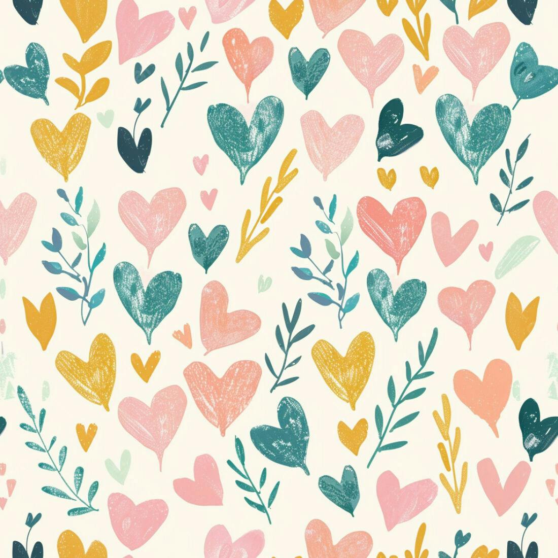 Textura floral corações para papel de parede