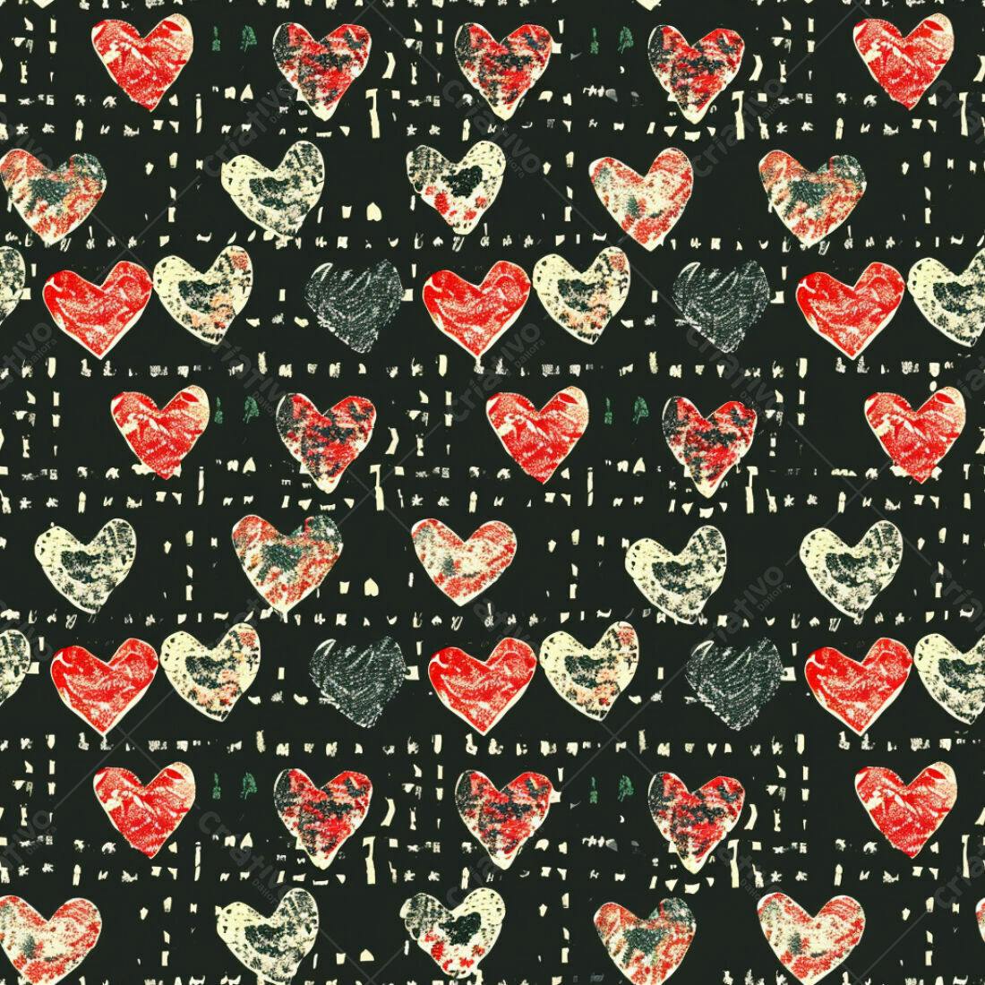 Textura corações vintage para fundo romântico