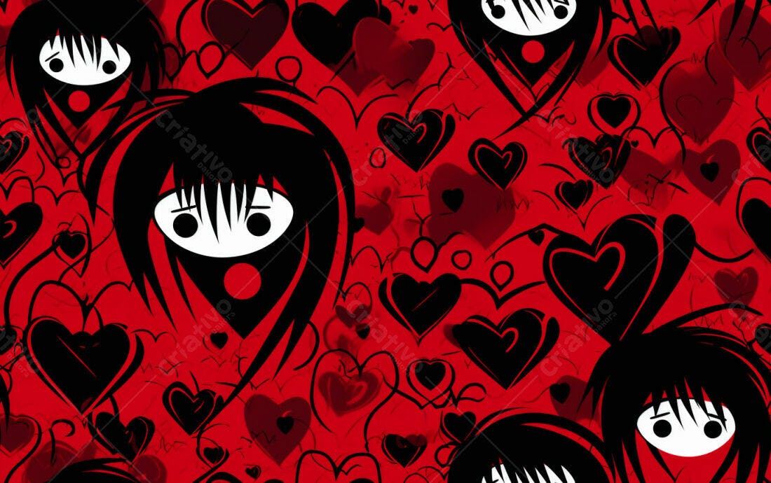 Textura Anime Gótico Vermelho e Preto para Fundo