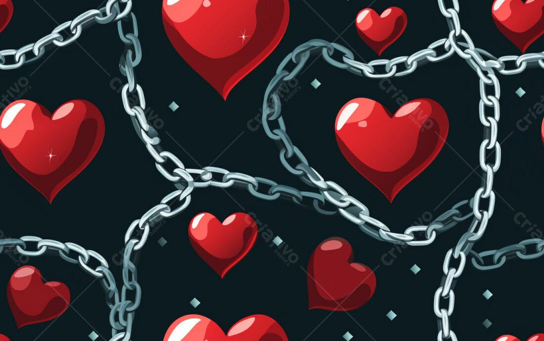 Textura Corações e Correntes para Fundo