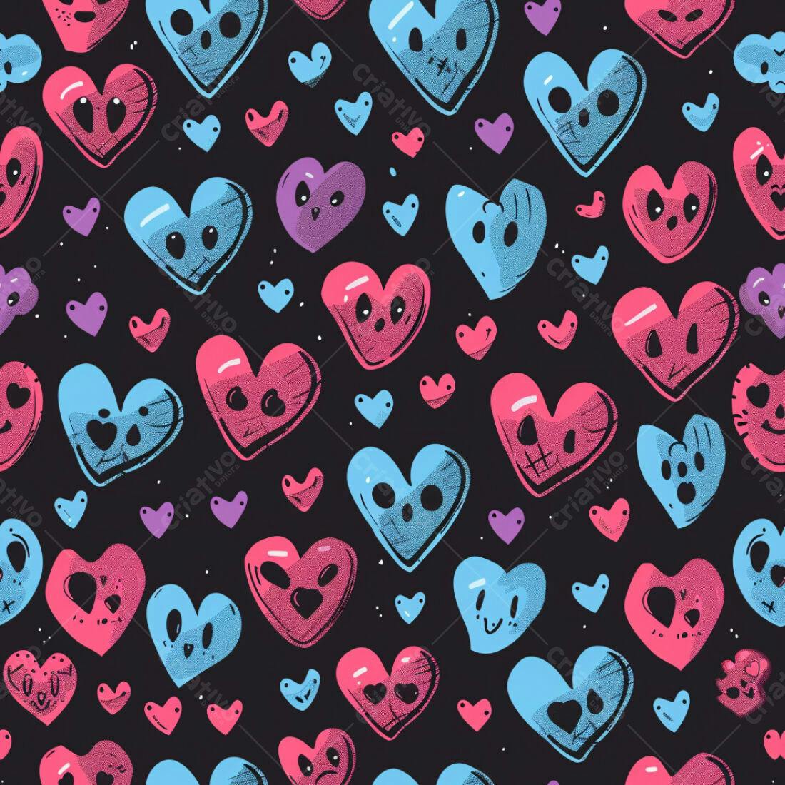 Textura corações coloridos para fundo