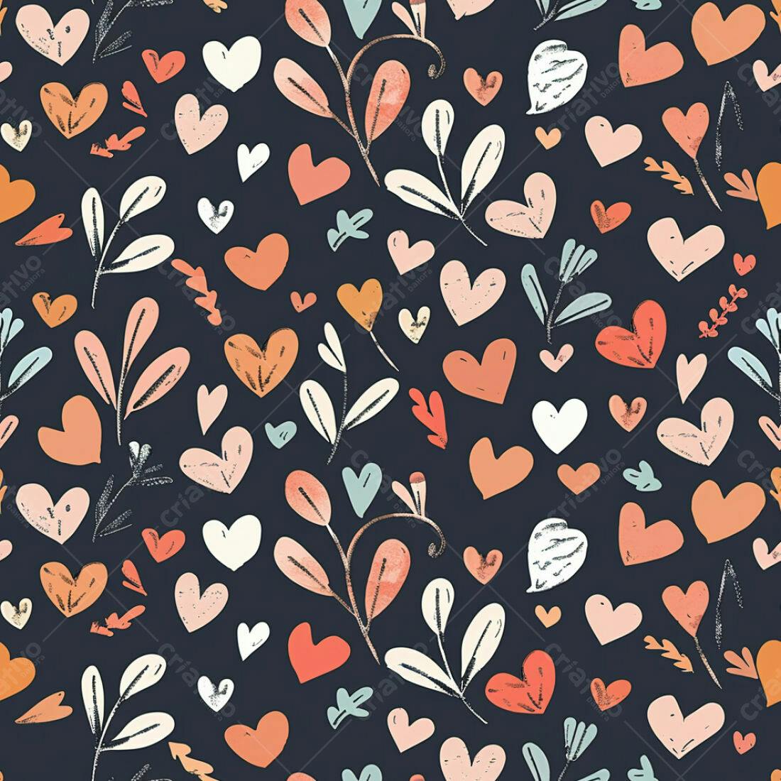 Textura corações florais para papel de parede