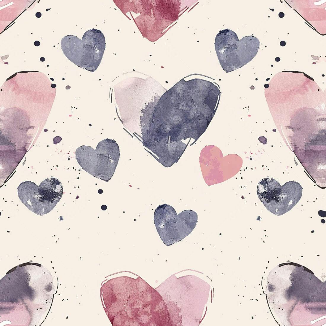 Textura corações aquarela romântica para fundo
