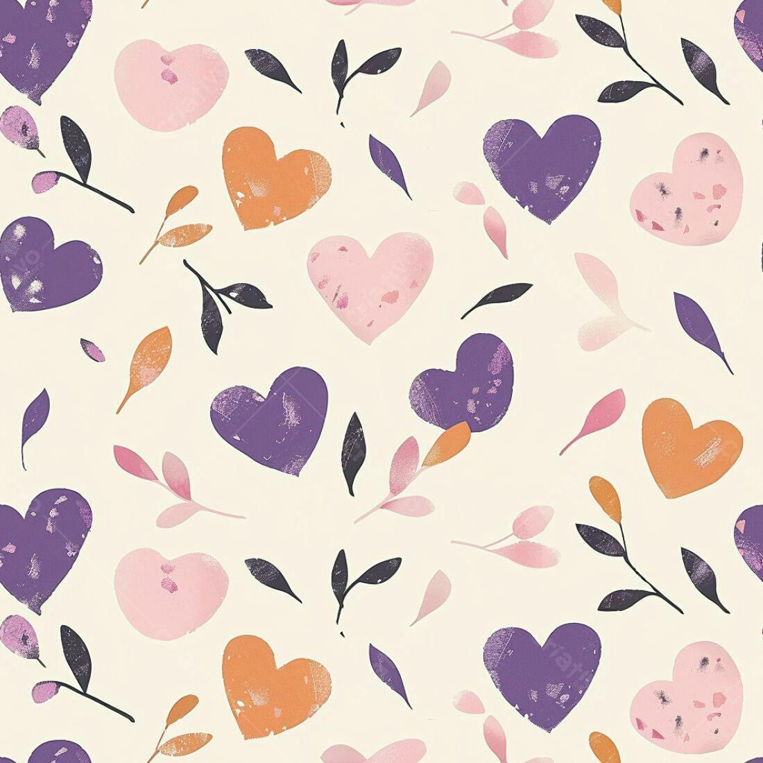 Textura floral corações para papel de parede