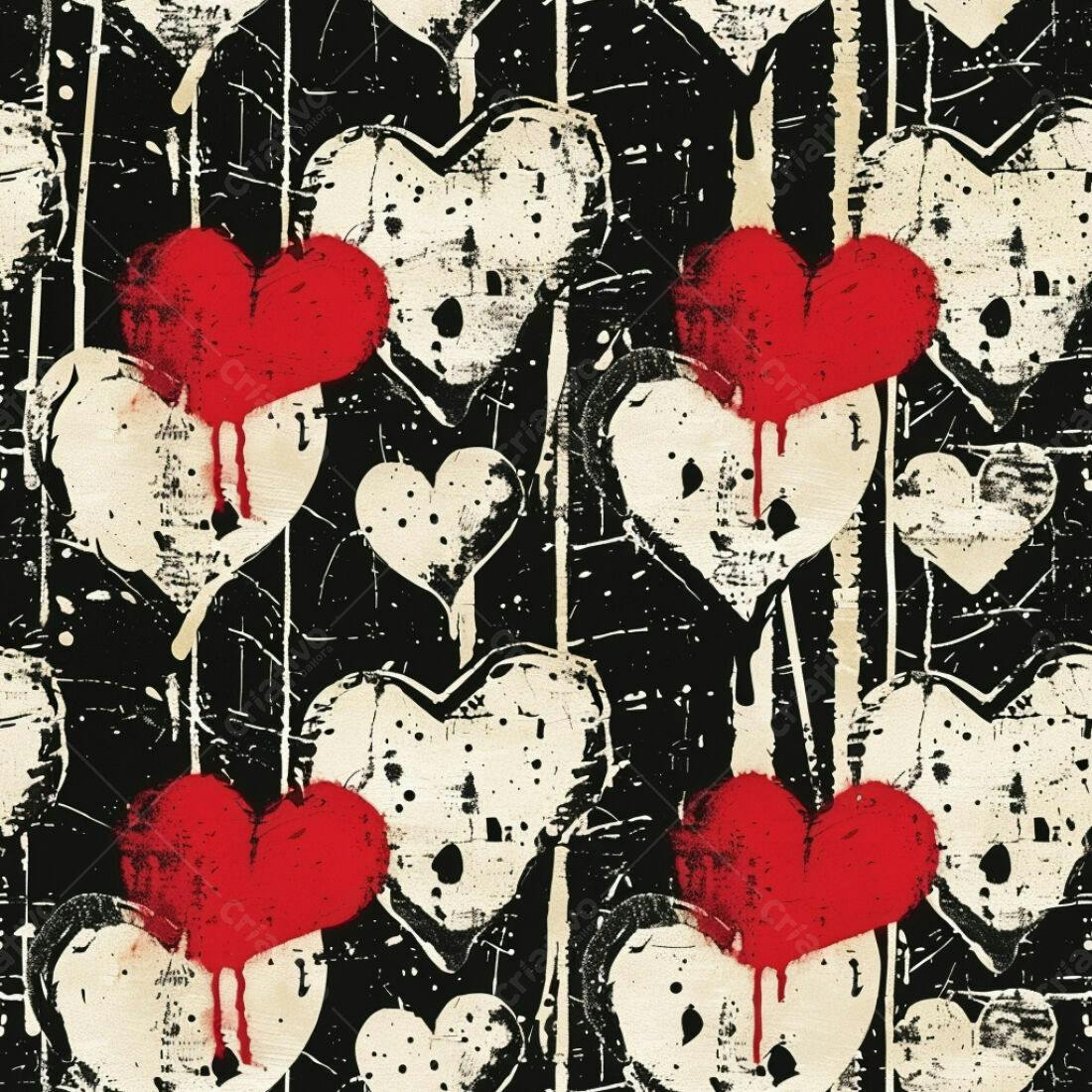 Textura corações grunge para papel de parede