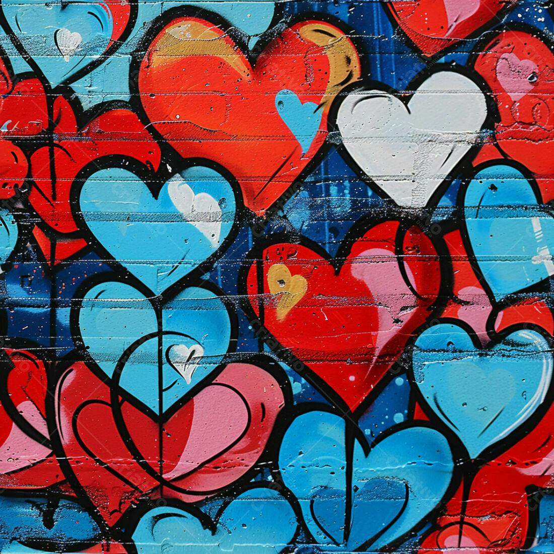 Textura Corações Coloridos para Fundo Romântico