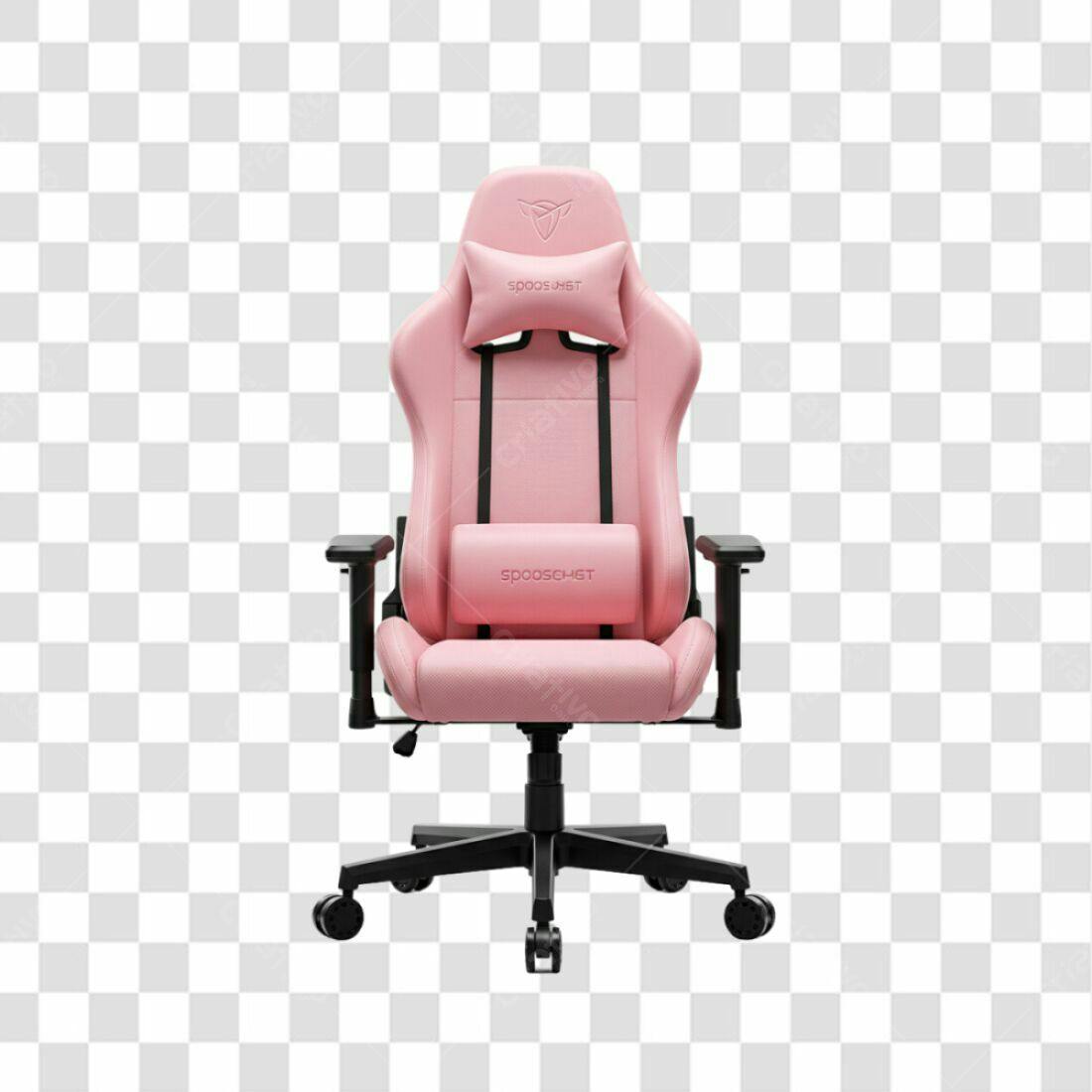 Mockup Cadeira Gamer Rosa PNG com fundo transparente
